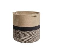 Woven Basket Cotton Rope Woven Baskets Flower Pot Holder Toys Clothes Sundries Storage Bag Laundry Basket Foldable(B)