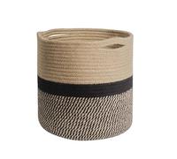 Woven Basket Cotton Rope Woven Baskets Flower Pot Holder Toys Clothes Sundries Storage Bag Laundry Basket Foldable(C)