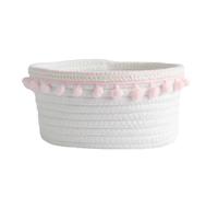 Woven Basket Cotton Thread Storage Basket Multipurpose Sundries Organizer Household Frame(D,1pcs M)
