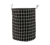 Woven Basket Foldable Waterproof Dirty Clothes Basket Toy Bathroom Laundry Storage(Black,30X40CM)