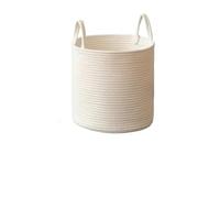 Woven Basket Home Organization and Storage Toy Baskets Cotton Rope Woven Laundry Basket Sundries Organizer(M)