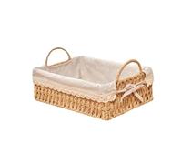 Woven Basket Imitation Rattan Storage Baskets Vegetable Fruit Home Decoration Hand-Woven Toy(Beige-L2)