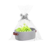 Woven Basket - Purple Cotton Rope Storage Bin Organizer for Snack Fruit Toy with Multi Purpose Function, Desk Accessories Display for Kitchen, Bedroom, Christmas, Birthday Party, Home Use