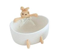 Woven Basket - Space Saving Empty Cute | Decorative Basket Funny Decor - for Kids Toy Book Home Decor Bedroom Living Room Bathroom Laundry Nursery Playroom Shelf Desk