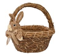 Woven Basket With Easter Bunny Character Eggs-traordinary Gift Co Brown One Size