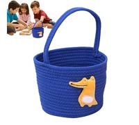 Woven Basket, Woven Laundry Blanket Basket, Space-Saving Stacking Design, Space-Saving Soft Handheld Organisers for Room, Easter, Laundry, Children's Dogs, Blanket