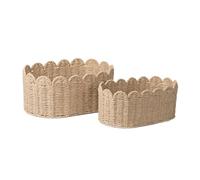 Woven Baskets for Storage, Decorative Rope Organizer, Open Bin Design, Soft Yet Sturdy Cotton Weave, Foldable Lightweight, Neutral Color 3 Pack, Bookshelf, Closet, Laundry, Entryway, Small, Large,