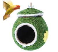 Woven Bird Nest - Handwoven Reusable Woven Parakeet Breeding Cave - Anti-bite Resting Breeding Place & Bird Nest For Budgerigar, Parakeet, Cockatiel, Love Birds, Finches