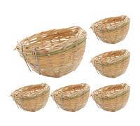 Woven Bird Nest, Hummingbird House For Outside Hanging, Roosting Pouches For Birds, Wren Houses For Outside, Hand Woven Nesting Boxes For Garden Decoration, 6 Pieces