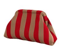 Woven Block Clutch - Color Kiss Lock Bag, Knitted Crochet Hand Purse, Dumpling Style Evening Accessory, Casual Elegant Carry Case with Textured Fabric Design | Purse for Beach Dinner Weddings Fashion