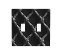 Woven Bold Diamond-Shaped Net Geometry Double Gang Toggle Light Cover Wall Plate Switch Decor Standard Size - 11.4x11.4cm