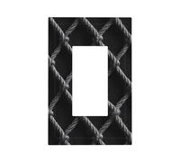 Woven Bold Diamond-Shaped Net Geometry Light Switch Wall Plate Faceplate Cover Single Rocker 1 Gang Decorator Outlet Receptacle Covers for Home Kitchen Room Bathroom Decor