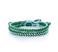 Woven Bracelet,2Pcs Handmade Braided Green Light Blue Rope Adjustable Tibetan Buddhist Charm Bracelets Lucky Friendship Gift For Boy Girl Couples Men Women