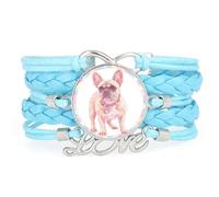Woven Candy Projection Pekingese Dog Love Adjustable Leather Braided Bracel | Multilayer,Punk,Wristband,Handmade,Gift,Bangle,Accessory, Girlfriend,Lover,Ethnic,Friendship ,Birthday,Christmas,Music