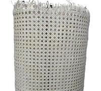 Woven Cane Roll for Furniture,Natural Rattan Webbi 35cm Width Natural Cane Webbing Wicker Grid Rattan Roll Weaving Repair Material for Chair Cabinet Furniture Decor(Bleached,35x50cm)
