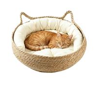 Woven Cat Bed - Natural Breathable Nests Portable and Washable | Woven Cat Nests - For Sleeping in Home, Living Room, Bedroom, Desk, Table, Sofa or Next to the Lec
