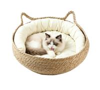 Woven Cat Bed Portable Breathable Washable Natural Nests