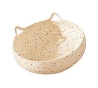 Woven Cat Bed - Round Basket, Nest | Breathable Pet Cradle, Cotton Rope Kitten Bed for Indoor Sleeping Cozy Cradle Cats Dogs Small Pets Bedroom Living Room Home Apartment Use