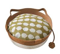 Woven Cat Bed Soft Washable Removable Pet Cushion | Breathable cotton pet bed, soft for indoor sleep, on the bed, in the office, in the room