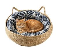 Woven Cat Bed | Washable Natural Breathable Portable Woven Nest for Cats | Indoor, Home, Home, Apartment, Living Room, Bedroom, Table, Sofa,