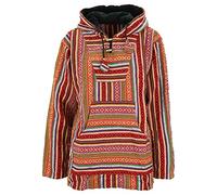 Woven Cotton Baja Hoodie Jumper - Blood Orange - L
