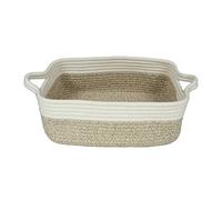 Woven Cotton Rope Storage Basket with Handles for Organizing Shelves Closet Small Cat Dog Pet Toy Baskets Box Bin Decorative Rectangle Baby Nursery basket Gift Basket Empty