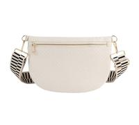 Woven Crossbody Bags for Women Leather Belt Bum Sling Purse Fanny Waist Pack Chest Shoulder Bag for Women, Cream, 12''x8''
