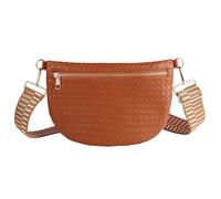 Woven Crossbody Bags for Women Leather Belt Bum Sling Purse Fanny Waist Pack Chest Shoulder Bag for Women, Brown, 12''x8''