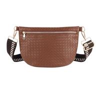 Woven Crossbody Bags for Women Leather Belt Bum Sling Purse Fanny Waist Pack Chest Shoulder Bag for Women, Dark Brown, 12''x8''x4''