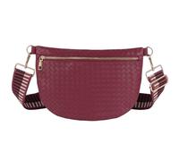 Woven Crossbody Bags for Women Leather Belt Bum Sling Purse Fanny Waist Pack Chest Shoulder Bag for Women, Burgundy