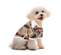 Woven Diamond & Flower Texture Print Pet Clothes - Cotton T-Shirts Soft Breathable Pet Apparel for Small,Medium and Large Dogs and Cats