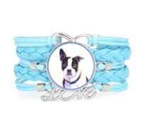 Woven Diffraction Pekingese Dog Love Adjustable Leather Braided Bracelet | Multilayer,Punk,Wristband,Handmade,Gift,Bangle,Accessory, Girlfriend,Lover,Ethnic,Friendship ,Birthday,Christmas,Music