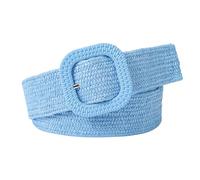 Woven Elastic Belt Square Buckle Adjustable Strong Durability Comfortable Fit Braided Stretch Web Belt for Dress Shirt Coat (One Size)