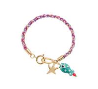 Woven Fishstar Charm Multicolor Threaded Wristlet Handmade Wrist Chain Jewelry Gift Colorful Cord Charm Bangle Friendship, フリーサイズ