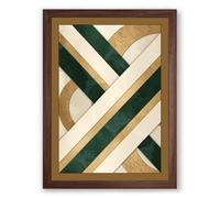 Woven Forms Geometric Framed Wall Art Print A2 (59.4×42cm) Walnut, Wall Decor for Living Room, Bedroom, Office & Home, Ready to Hang, Art Gift