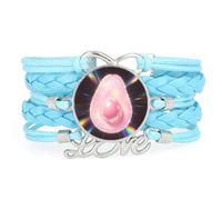 Woven,Friendship,Avocado,Fruit,Love,Adjustable,Leather,Braided,Bracelet Blu