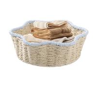 Woven Fruit Basket - Decorative Kitchen Counter Food Basket Imitation Rattan, Kitchen & Dining Tableware Holder For Living Room Home Nursery Countertop Pantry Dining Table Easter Christ