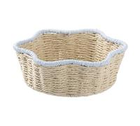 Woven Fruit Basket - Handwoven Imitation Rattan Storage Holder | Decorative Bread & Snack Organizer for Living Room, Kitchen, Dining Table, Countertop, Pantry, Nursery, Easter, Christmas, Picnic & Wed