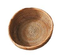 Woven Fruit Basket - Rattan Woven Fruit Basket, Round Rattan Serving Bowls | Durable Elegant Wovens Baskets | Round Fruits Bowls For Vegetable Bread Snack Home Living Room Dining Room
