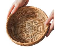 Woven Fruit, Rattan For Bread, Round Fruit Bowls, Hand Woven Fruit Acting As A Versatile Storage Solution, Vegetable Bread, Snacks, Home, Living Room D