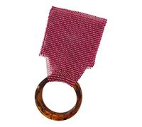 Woven Glittering Bag With Resin Handle Sparking Diamonds Handbag Cosmetic Organiser Holder For Daily Use Special Occasion Party Accessory Storage Case