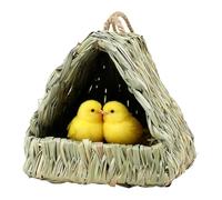 Woven Grass Birdhouse - Hanging Straw Nest, Handmade Hummingbird Hut Parakeet Nest | Natural Straw Birdhouse Shelter for Sparrow Parrot Cockatiel Finch Canary Chickadee Outdoor Garden Tree Cage Décor