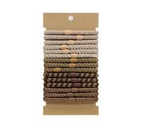 Woven Hair Bands 15 Pcs Set - Women's Soft Stretch Ponytail Holders, Fine, Thin, Thick Hair & Protective Styling(A)