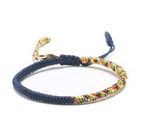 Woven,Hand-Knitted Tibetan Rope Jewelry, Diamond Knot Color Mixed Blue Lucky, The Birth Of The Year, National Wind, Men And Women, Personalized Clothing Accessories