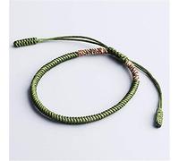 Woven,Hand-Knitted Tibetan Rope Jewelry, Green Color Diamond Knot Unisex Lucky Knot Pray, Personalized Clothing Accessories Jewelry