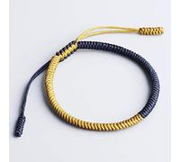 Woven,Hand-Knitted Tibetan Rope Jewelry, Woven Lucky Contrast Color Yellow And Blue Stitching Color Unisex Diamond Knot Pray, Personalized Clothing Accessories Jewelry