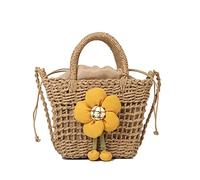 Woven Handbag Women's Handbag Crossbody Bag Straw Bucket Bag Handmade Shoulder Bag for Beach Party