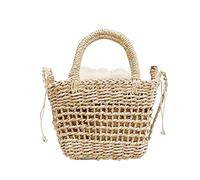 Woven Handbag Women's Handbag Crossbody Bag Straw Bucket Bag Handmade Shoulder Bag for Beach Party