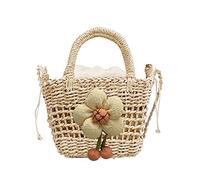 Woven Handbag Women's Handbag Crossbody Bag Straw Bucket Bag Handmade Shoulder Bag for Beach Party