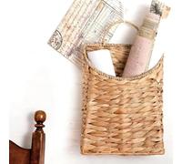 Woven Hanging Basket Water Hyacinth Hanging Wall Basket Wicker Handmade Baskets for Artificial Flowers, Baskets Planter, Door basket, Farmhouse Wall Mounted basket